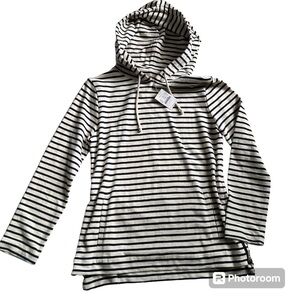 NWT J. Crew Striped Hooded Tunic Top